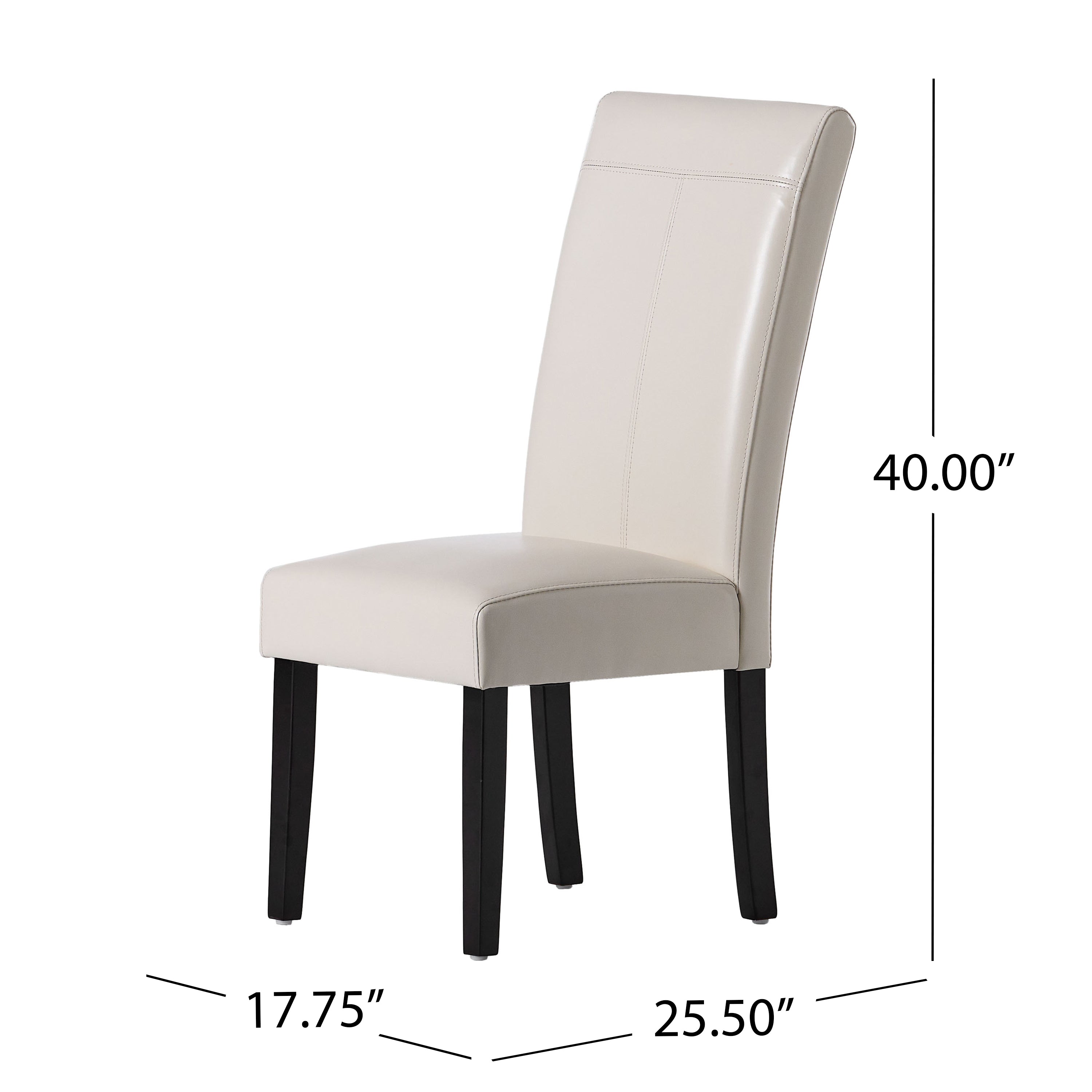 Percival T-Stitch Bonded Leather Dining Chairs (Set of 2)