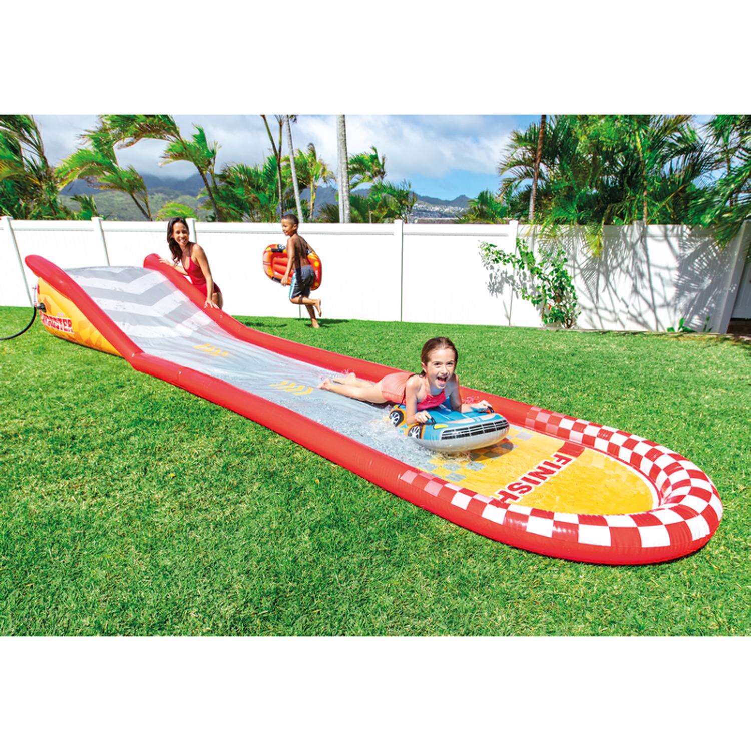 Intex 10 gal Inflatable Racing Fun Slide 30 in. H X 47 in. W X 221 in. L