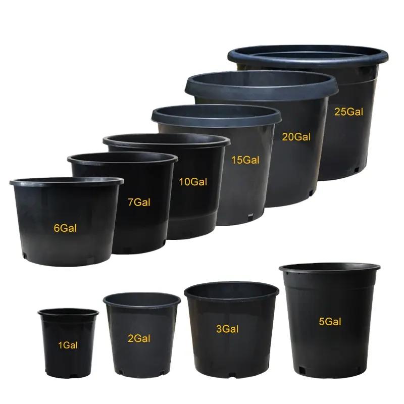 Ronbo Sunrise Wholesale Factory Supply Gallon Garden Pots Plastic Nursury Round Planter Plant Pots