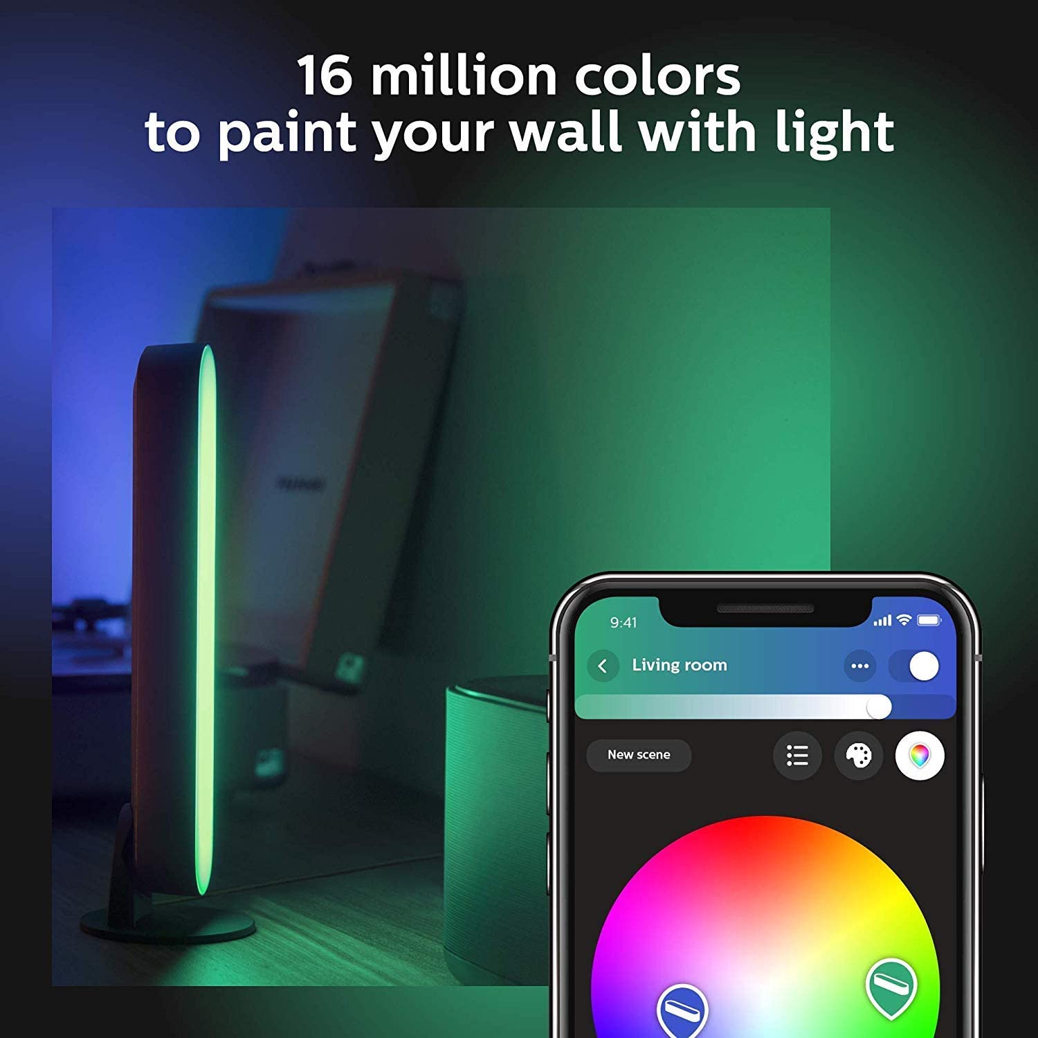 Philips Hue Play White and Color Smart Light， 2 Pack Base kit， Hub Required/Power Supply Included (Works with Amazon Alexa， Apple Homekit and Google Home)