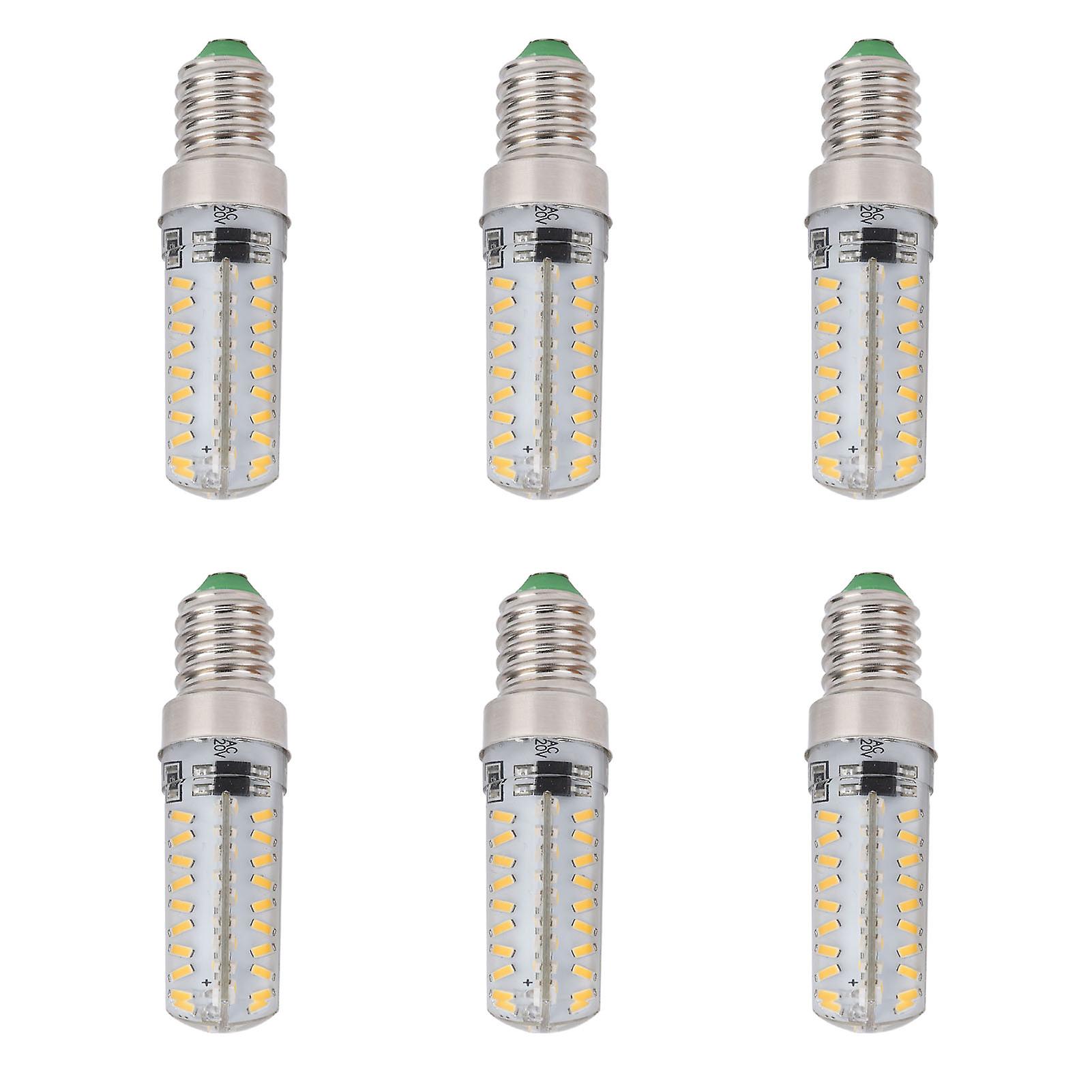 6pcs 72led Light Bulb Small E14 Bulb 5w 220v Silicone Ceiling Lamp Table Lamp Bulb For Bedroomwarm Light