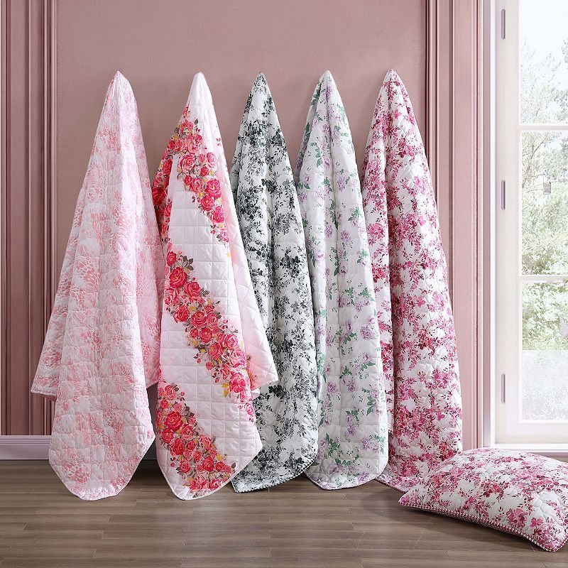 Betsey Johnson Floral Pink Floral Quilt Set