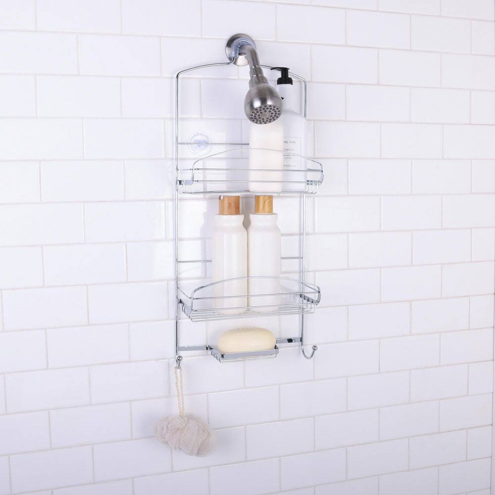 Bath Bliss Harbor Collection Deluxe Shower Caddy in Chrome 10141-CHROME