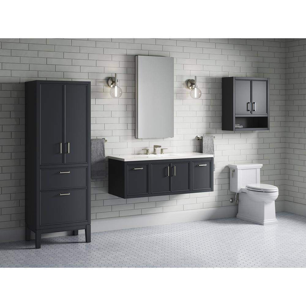 KOHLER Winnow 48.125 in W x 18.0625 in. D x 35.625 in. H Bathroom Vanity in Slate Grey with Quartz Top K-33580-ASB-1WX