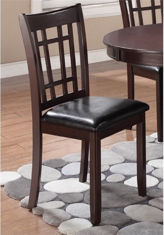 Bowery Hill 38.25 quotH Wood Faux Leather Dining Chair in Espresso   Craftsman   Dining Chairs   by Homesquare  Houzz