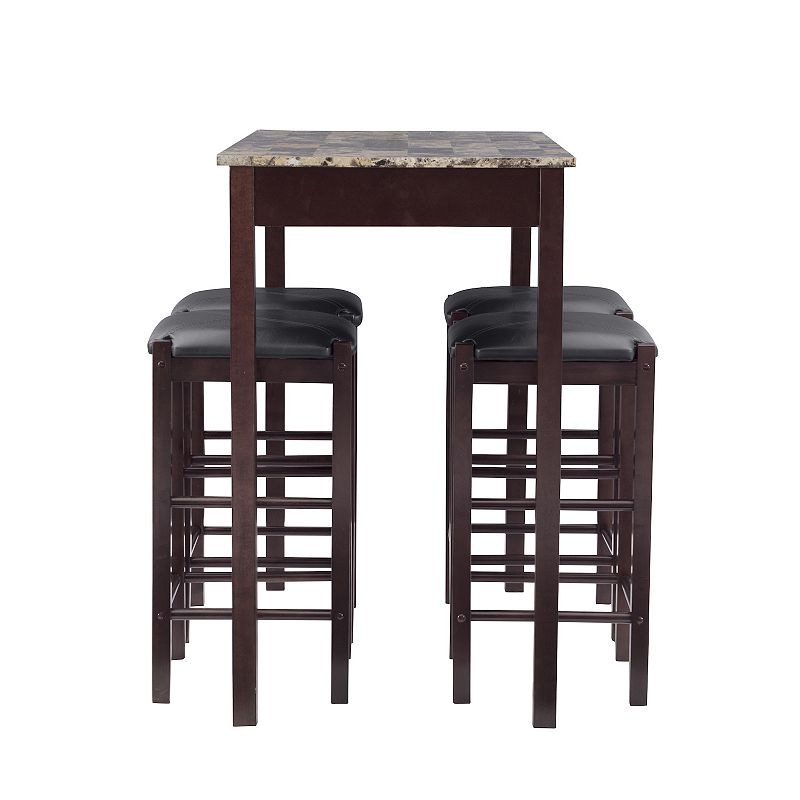 Linon Lancer Bar Table and Stool 5-piece Set