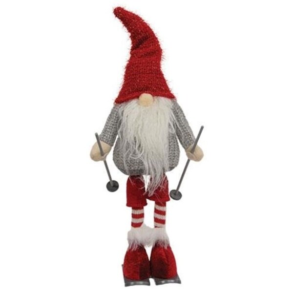 Skiing Red Hat Santa Gnome