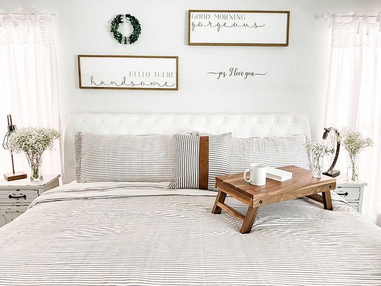 Farmhouse Stripe Cotton Reversible Comforter Set