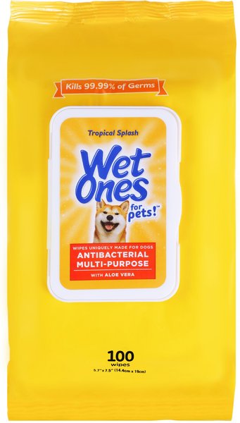 Wet Ones Anti Bacterial Multi-Purpose Tropical Splash Scent Dog Wipes