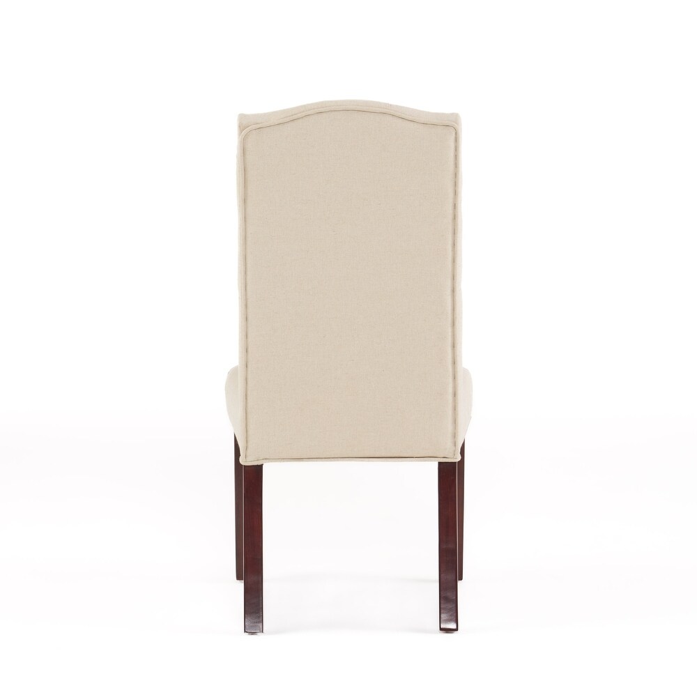 Crown Top Ivory Linen Dining Chair (Set of 2) by Christopher Knight Home