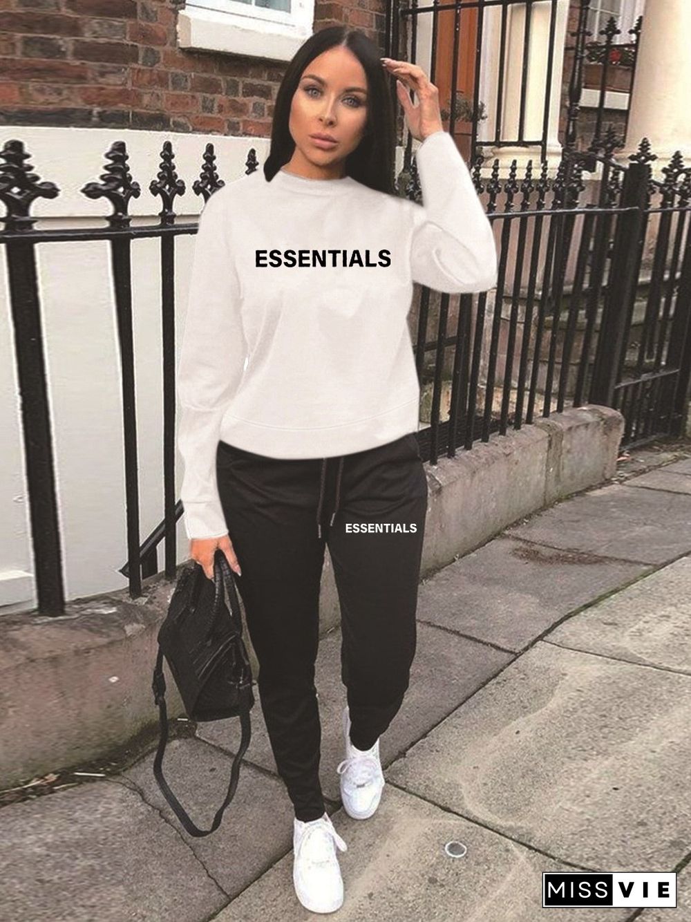 Loose Long Sleeve Sweatshirt Joggers Pants Tracksuit