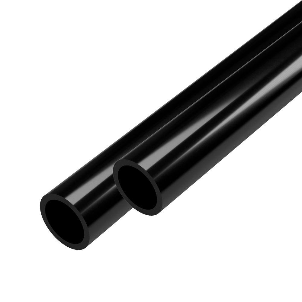 Formufit 34 in. x 5 ft. Furniture Grade Schedule 40 PVC Pipe in Black (2-Pack) P034FGP-BK-5x2