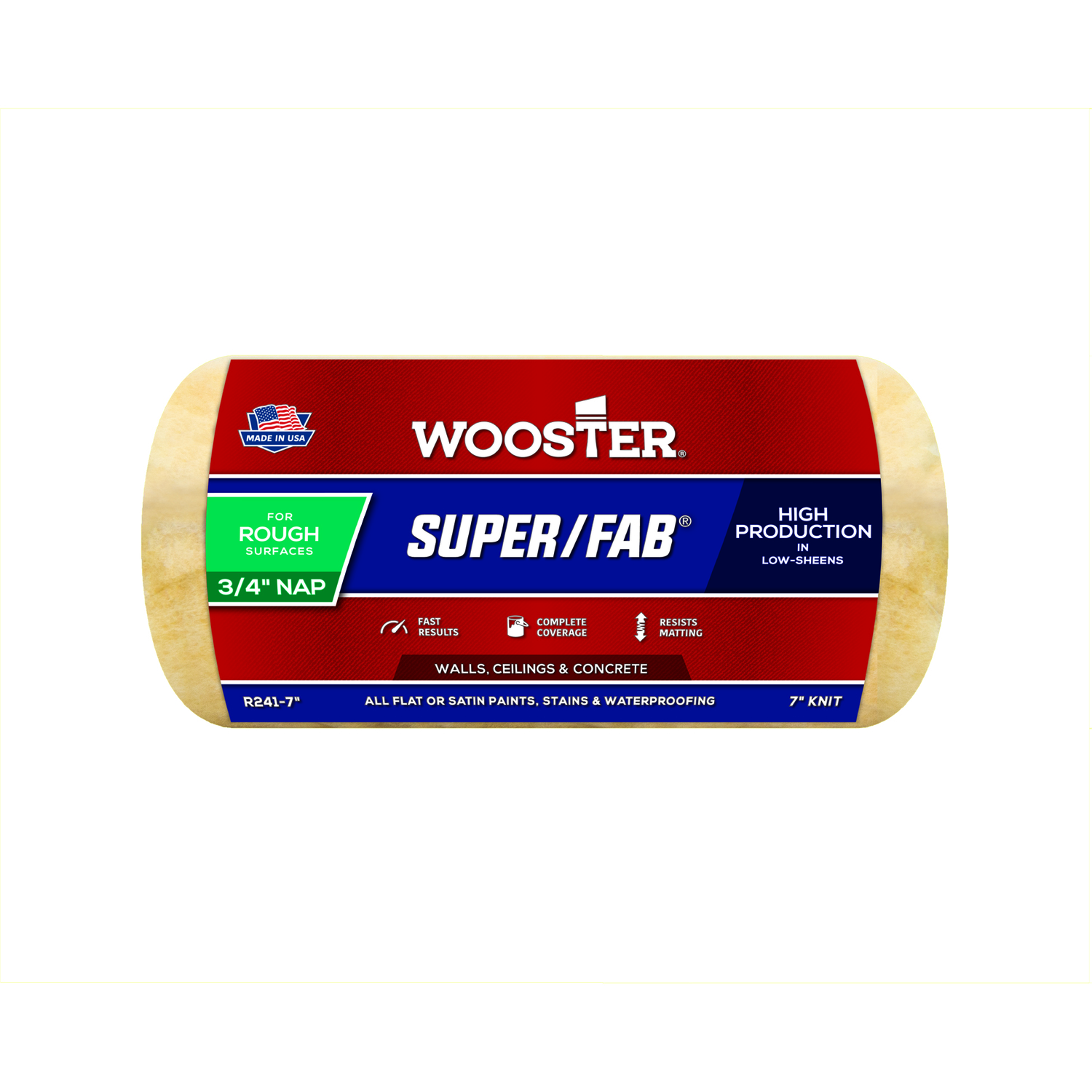 Wooster Super/Fab Knit 7 in. W X 3/4 in. Regular Paint Roller Cover 1 pk