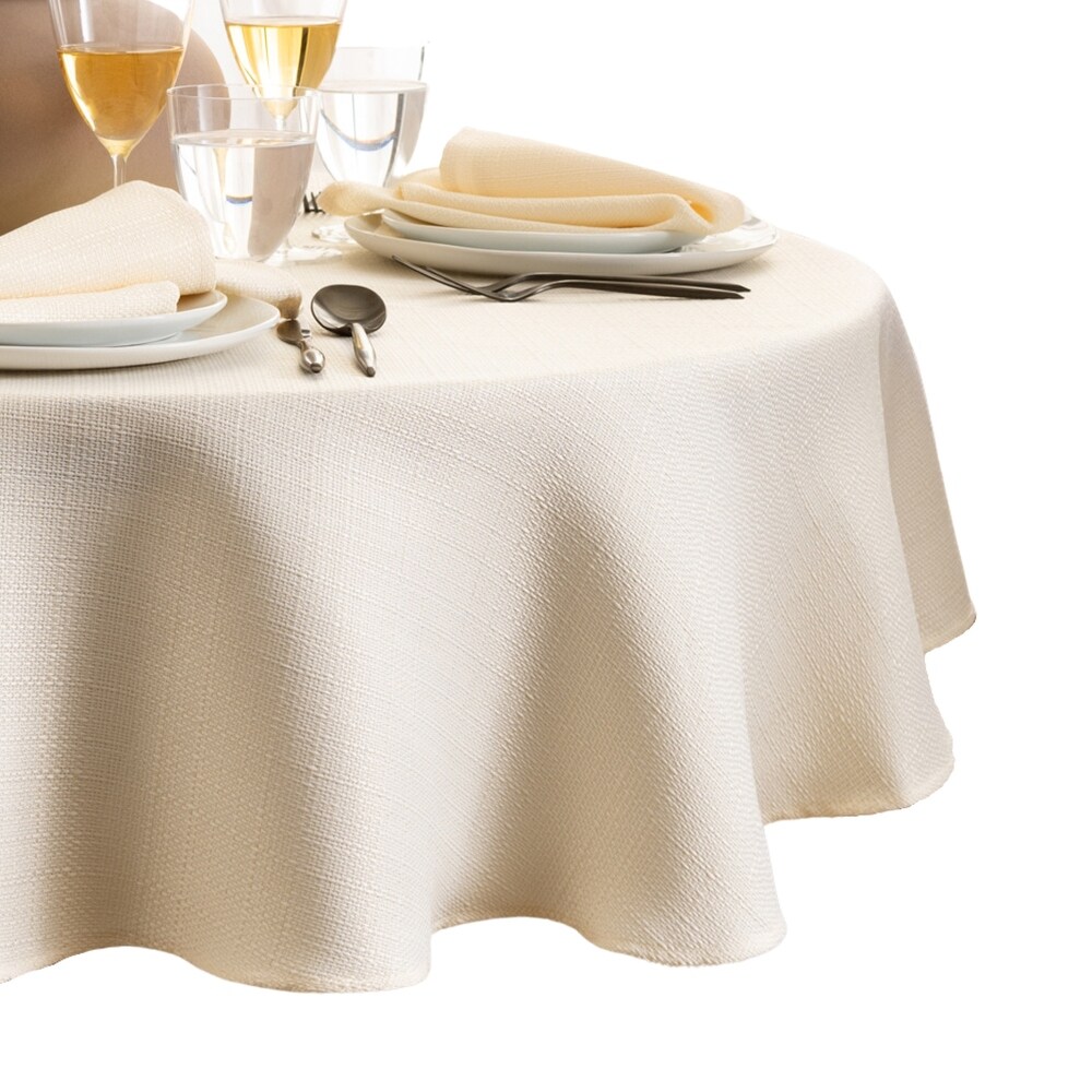 Laurel Solid Texture Water and Stain Resistant Tablecloth