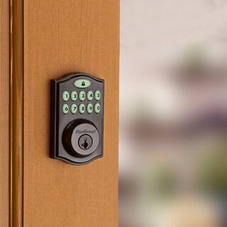 Kwikset SmartCode 914 Zigbee 3.0 Venetian Bronze Single Cylinder Electronic Deadbolt Featuring SmartKey Security 914TRZB3.011PCP