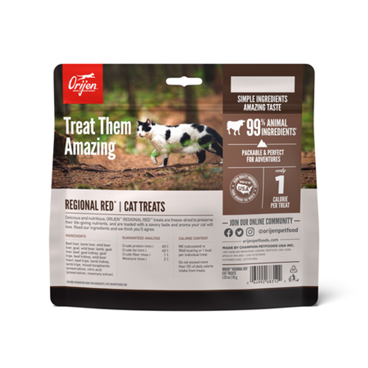 Orijen Cat Freeze Dried Treats Regional Red， 1.25z