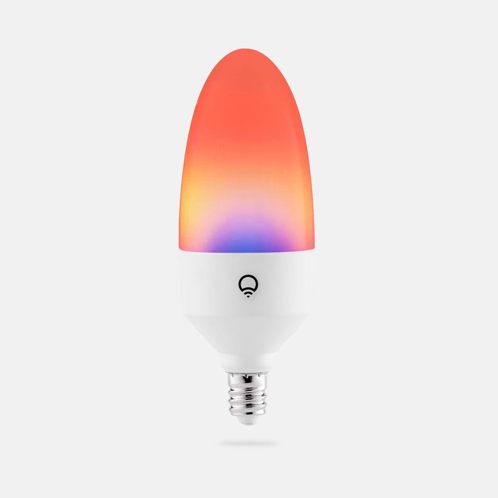 LIFX 40-Watt Equivalent B10 E12 Multi Color Smart WiFi LED Light Bulb Work with AlexaHey GoogleHomeKitSiri 1-Pack LCCE12US