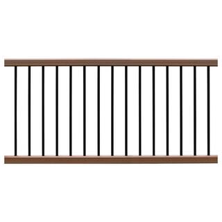 NewTechWood Ultrashield Hemispheres 36 in. x 3 in. x 6 ft. Brazilian Ipe Composite Railing Kit CAN-636RK-ALU-ZX-IP