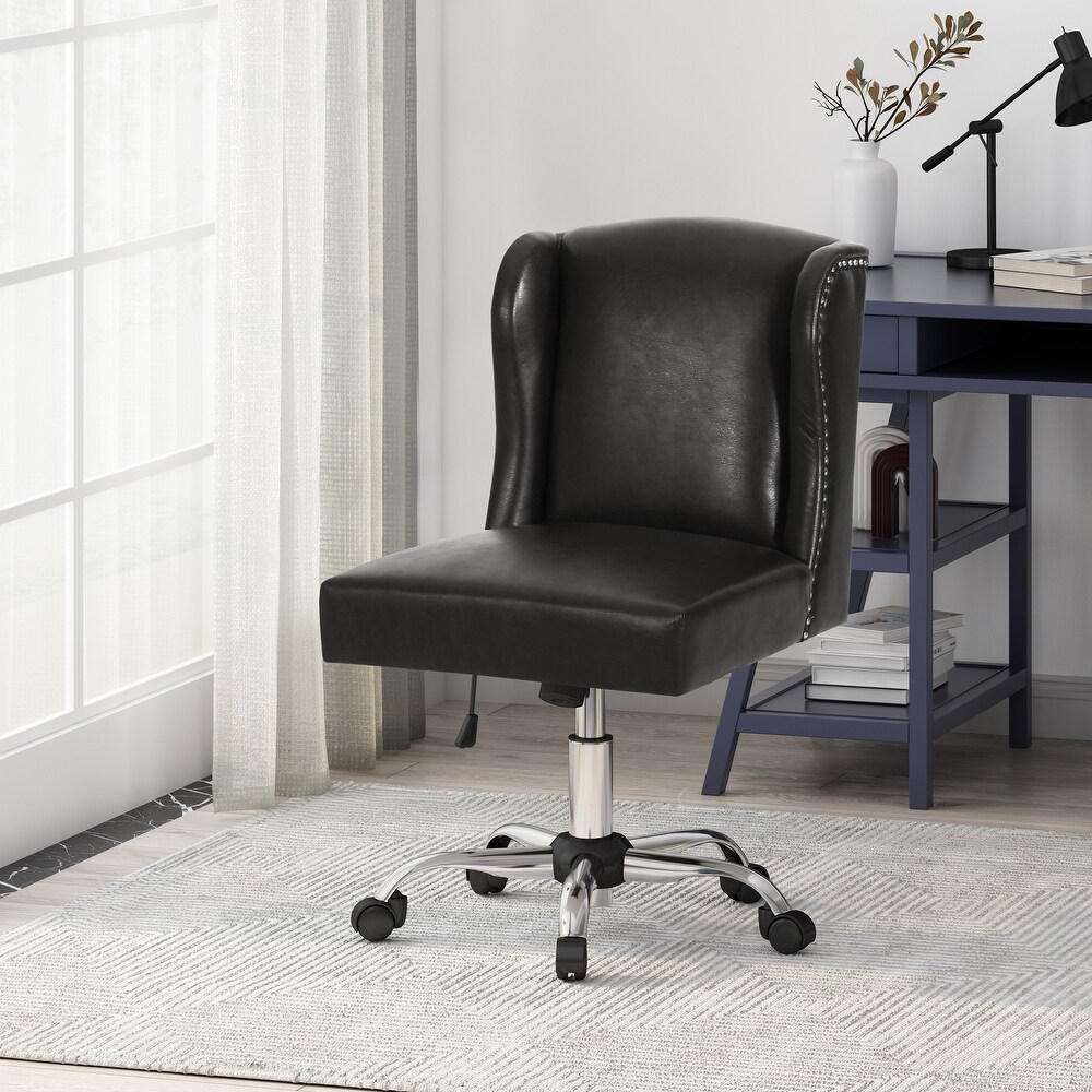 Bergen Contemporary Wingback Swivel Office Chair by Christopher Knight Home