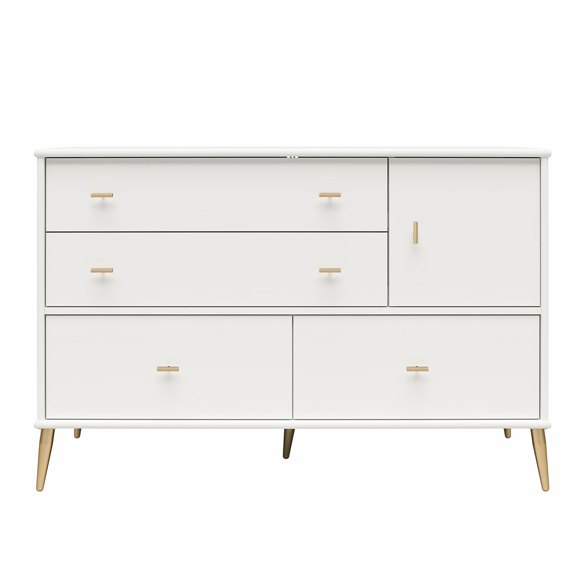 Little Seeds Valentina Asymmetrical 4 Drawer / 1 Door Convertible Dresser, White