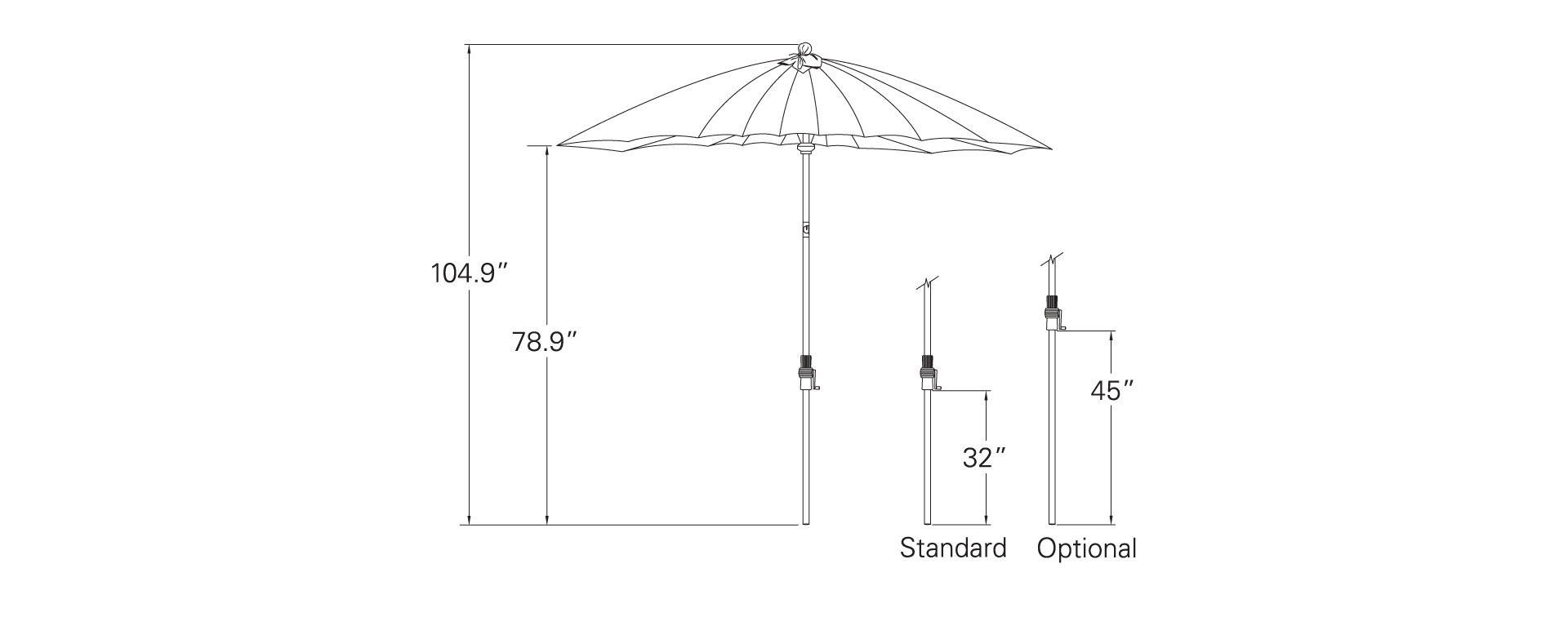 Treasure Garden 10' Shanghai Collar Tilt Umbrella Round