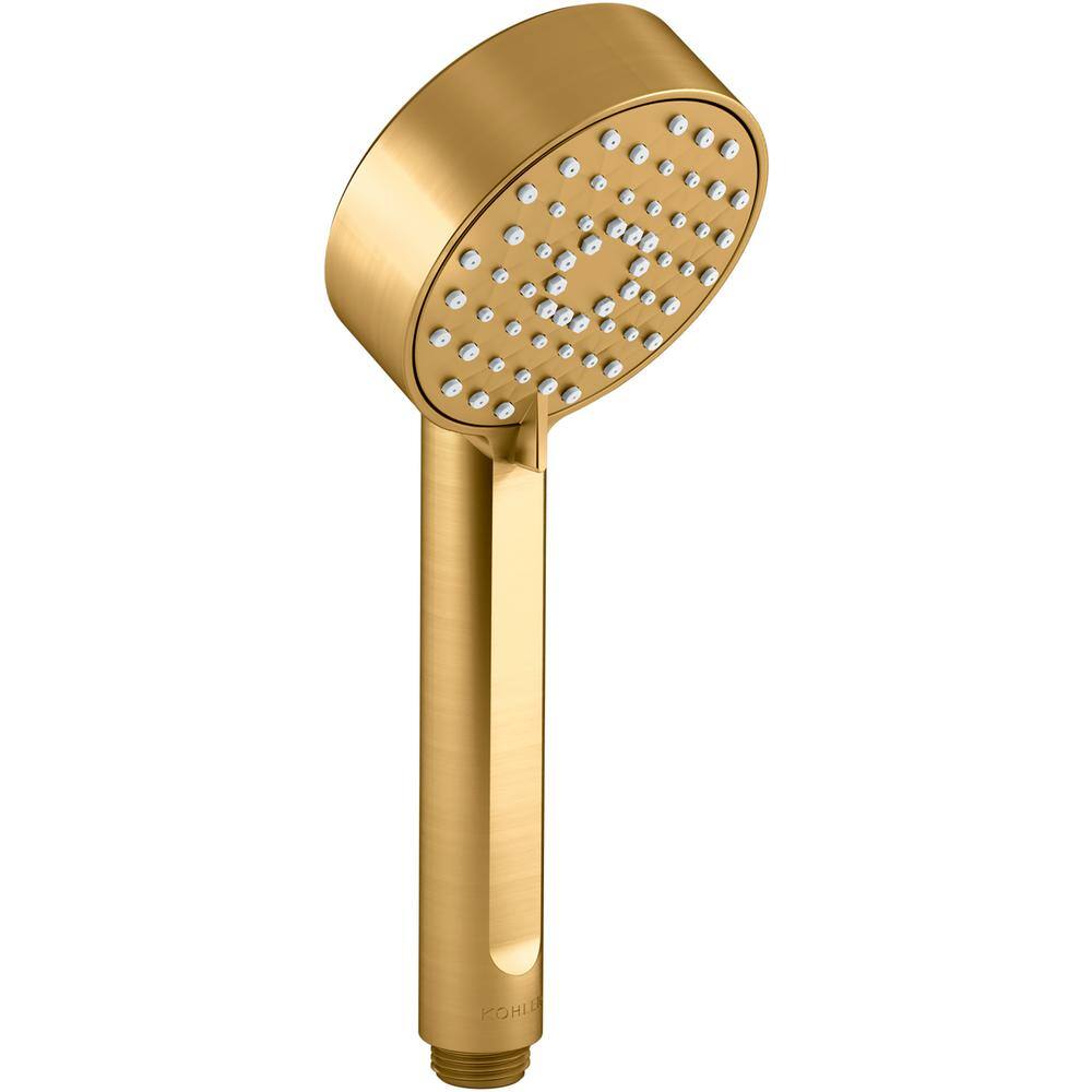 KOHLER Awaken 3-Spray Patterns 3.5625 in. Wall-Mount Handheld Shower Head in Vibrant Brushed Moderne Brass 72414-G-2MB