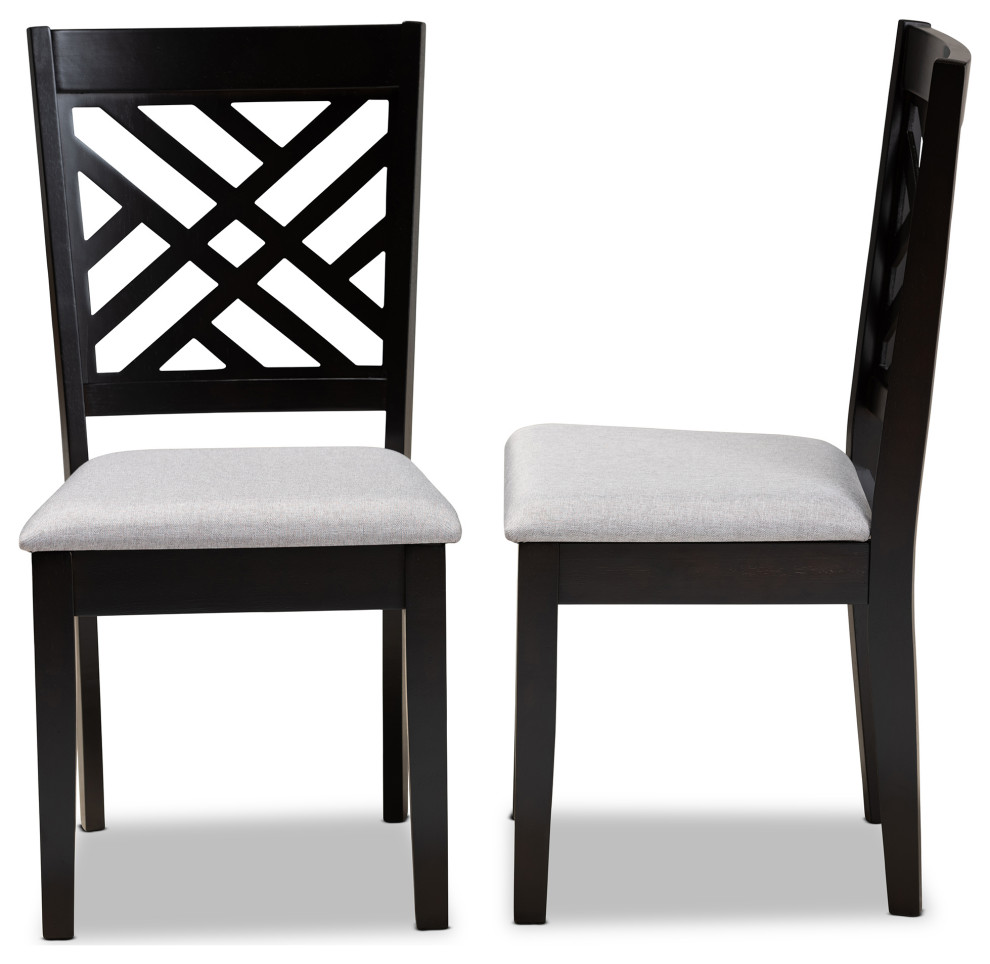 Lilith Upholstered Wood 2 Piece Dining Chair Set   Transitional   Dining Chairs   by Baxton Studio  Houzz