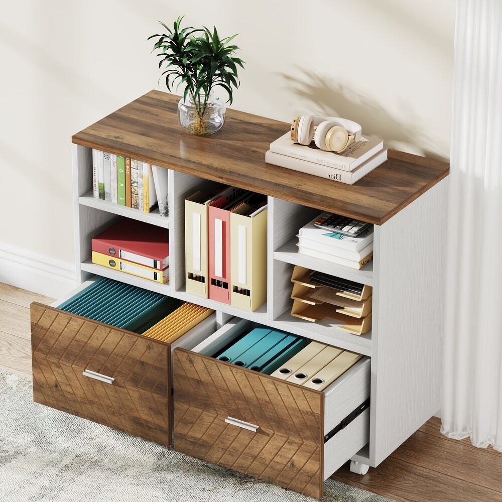 L Shaped Executive Desk with Reversible File Cabinet 63\