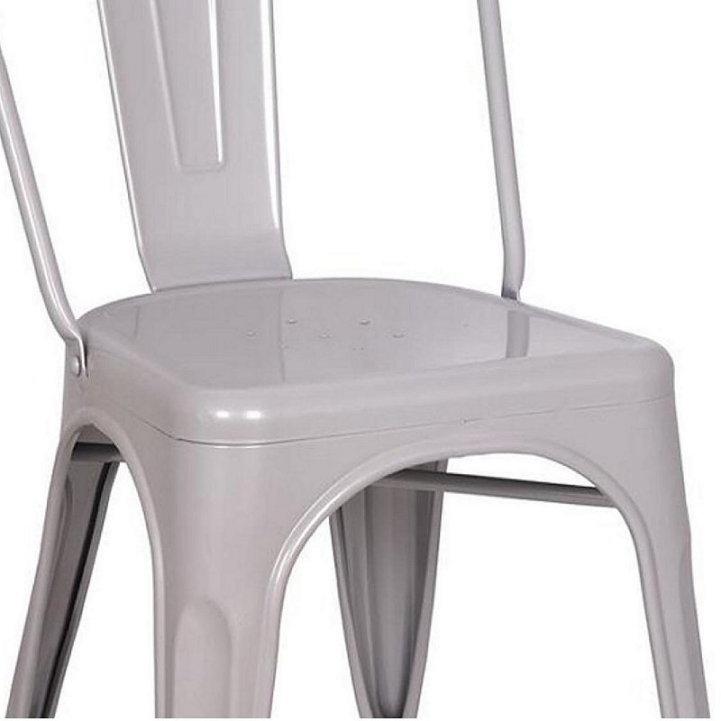 Steel Side Chair (Set 2)， Silver