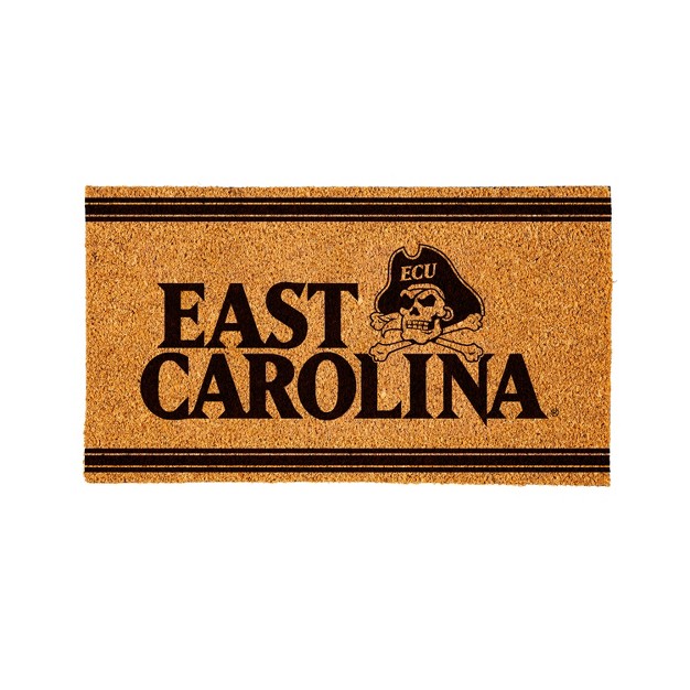 Evergreen East Carolina University Logo Turf Mat Brown 28 X 16 Inches Indoor Outdoor Doormat