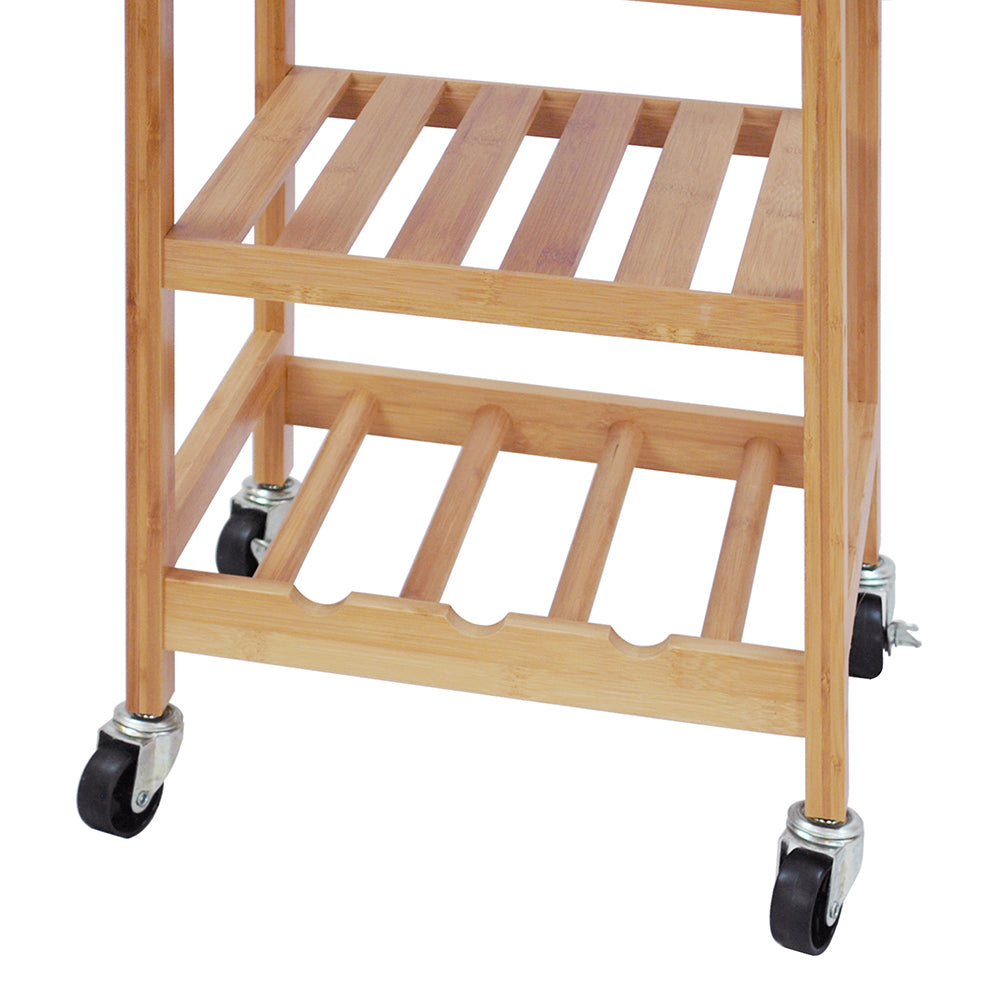 Oceanstar BKC1378 Oceanstar Bamboo Kitchen Trolley