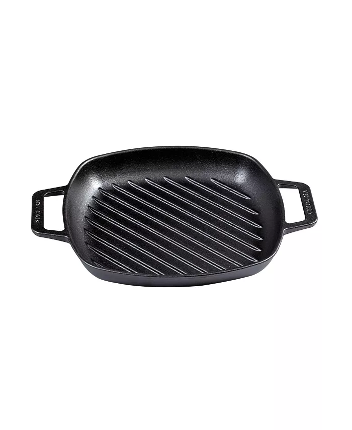 Victoria 10in Square Grill Pan with Double Loop Handles Seasoned