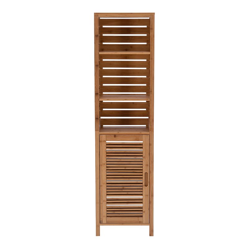 Linon Bracken Tall Bamboo Storage Cabinet