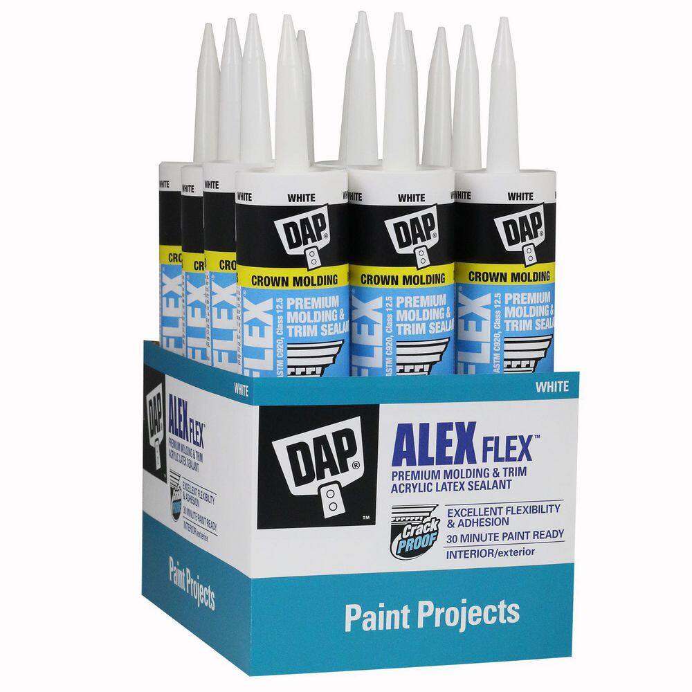 DAP Alex Flex 10.1 oz. White Premium Molding and Trim Sealant (12-Pack) 7079818542