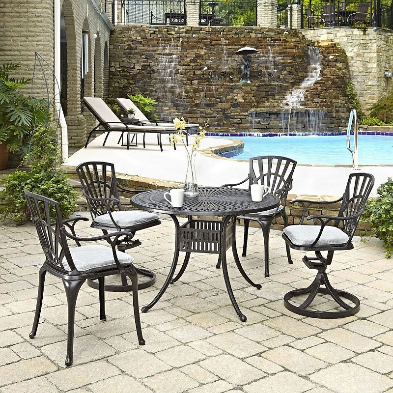 homestyles Round Patio Table and Chair 5-piece Set