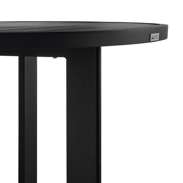 48 Inch Patio Dining Table，Aluminum Frame and Round Tabletop，Black