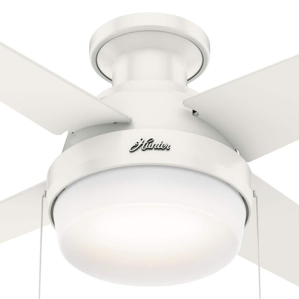 Hunter Ristrello 44 in LED Low Profile Indoor Fresh White Ceiling Fan with Light Kit