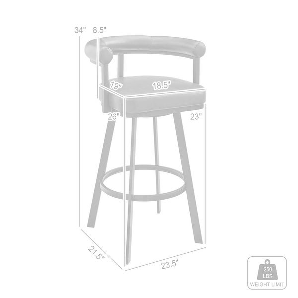 Nolagam Modern Swivel Bar/Counter Stool with Faux Leather and Metal