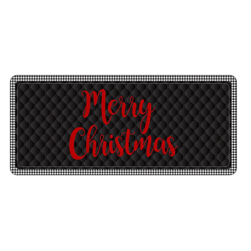 Bungalow Flooring Holiday Houndstooth Premium Comfort Runner Mat - 22 x 52