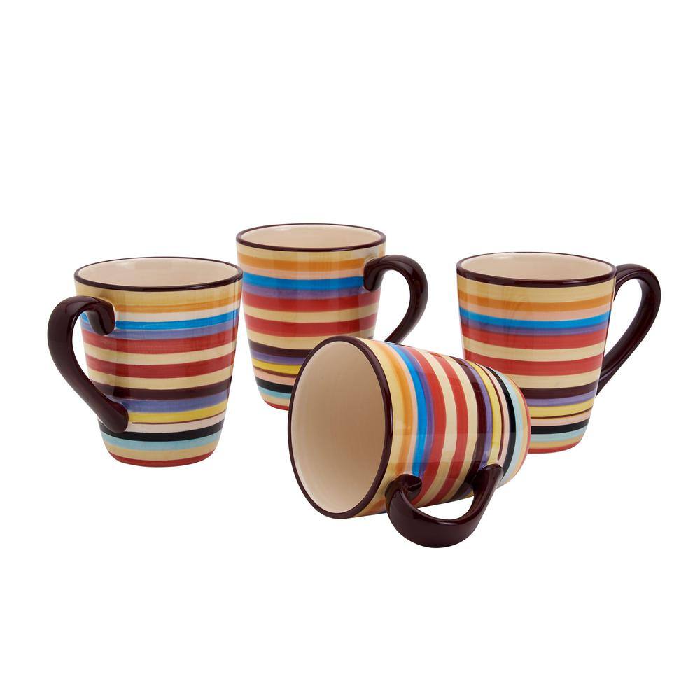 Tabletops Gallery Sedona Stripe 16 oz. Mugs (Set of 4) TTU-M6806-EC