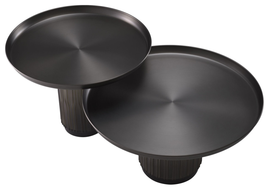 Black Gunmetal Coffee Tables Set  2  Eichholtz Zachary   Transitional   Coffee Table Sets   by Oroa   Distinctive Furniture  Houzz