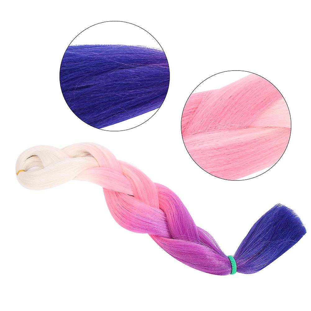 Jumbo Braid Hair White Pink Purple Dark Blue Gradient Color Synthetic Twist Braids Hair Extensions