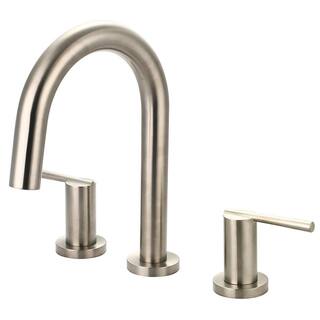 Olympia Faucets i2v 2-Handle Deck Mount Roman Tub Faucet with Gooseneck Spout in Brushed Nickel P-1171T-BN