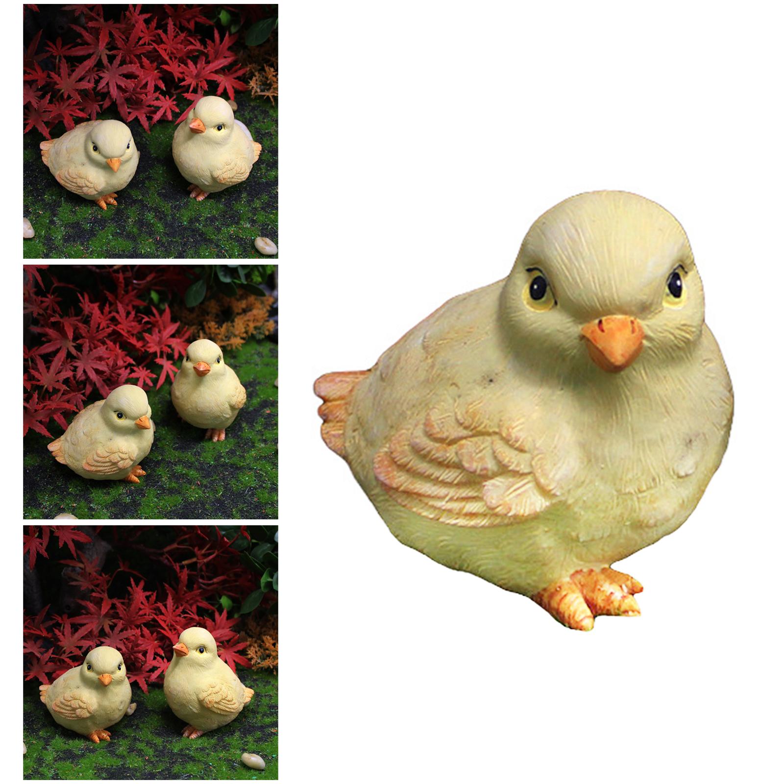 Simulation Garden Statues Chick Sculpture Cute Animal Figurine Resin Crafts .3x6x6.5cm