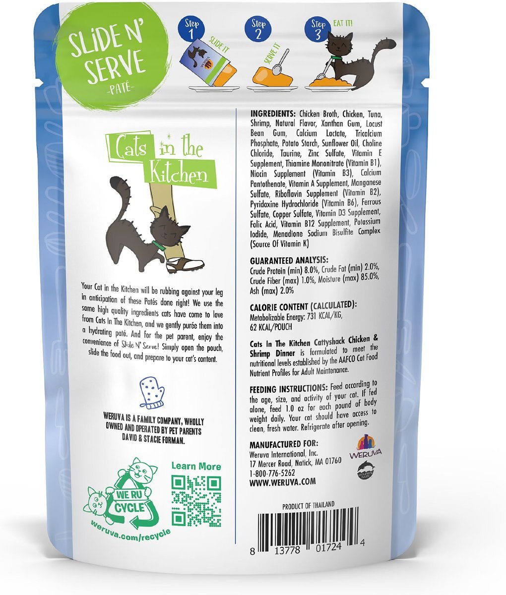 Weruva Cats in the Kitchen Cattyshack with Chicken and Shrimp Pate Grain-Free Cat Food Pouches