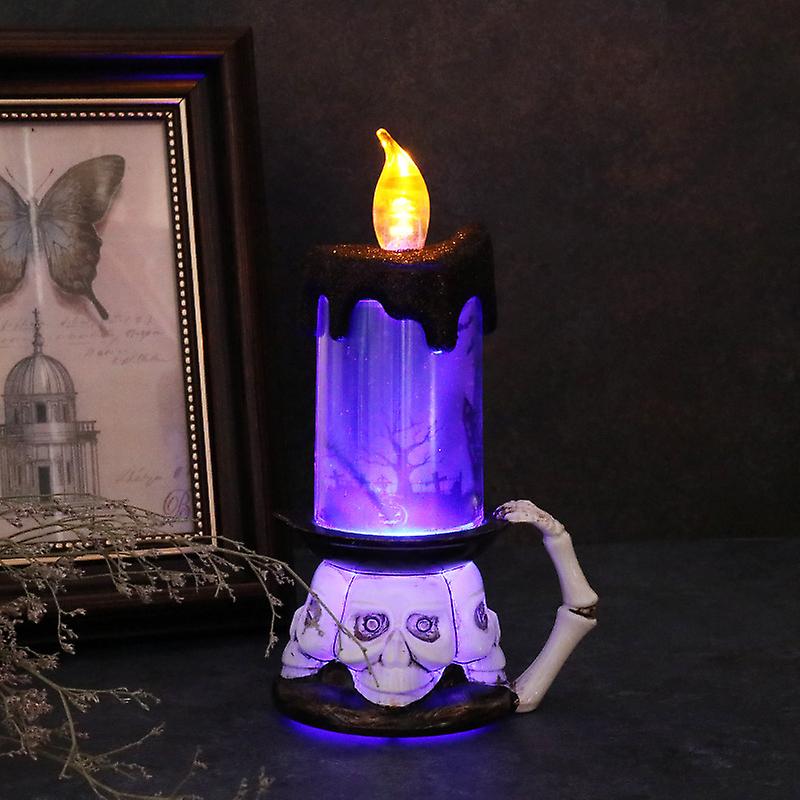 Halloween Costume Props Led Candle Lamp Pumpkin Lantern Horror Decoration Skull Wind Lights，decorative Gifts For Boys And Girls