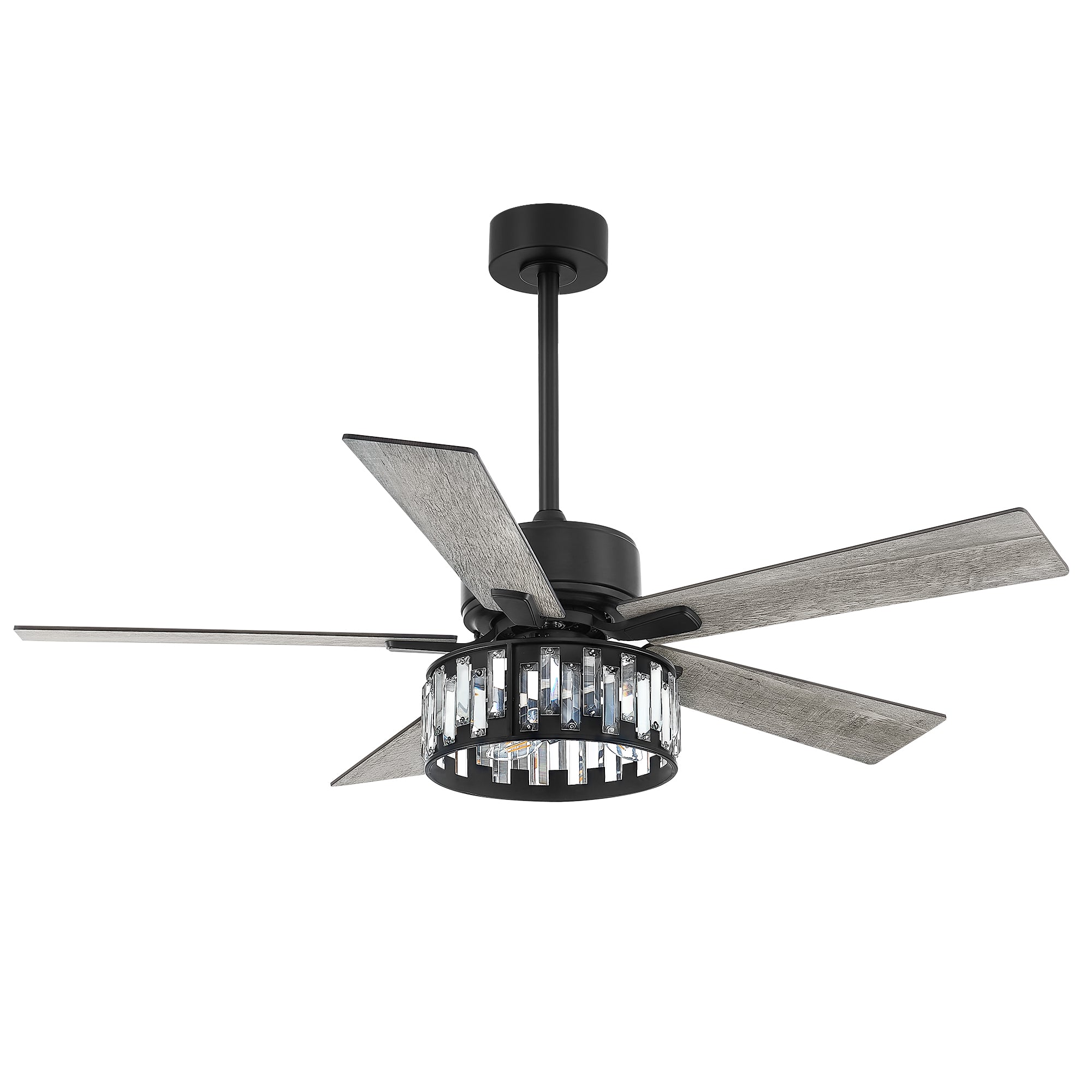 52-in Black Farmhouse Indoor Ceiling Fan with Light Remote (5-Blade)