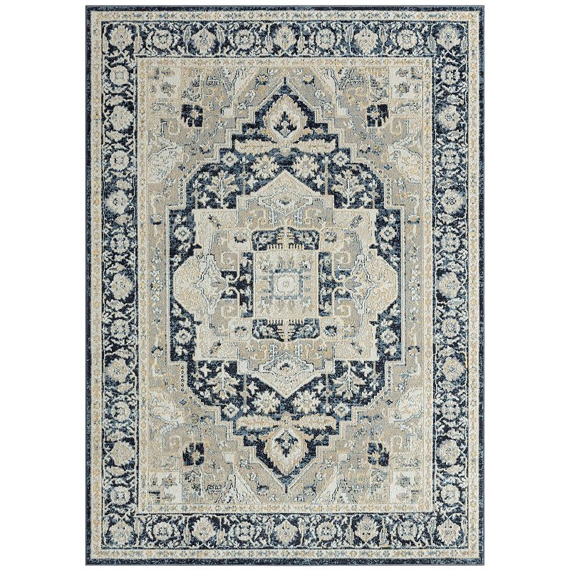 Everwash Treasure Rubia Traditional Medallion Area Rug