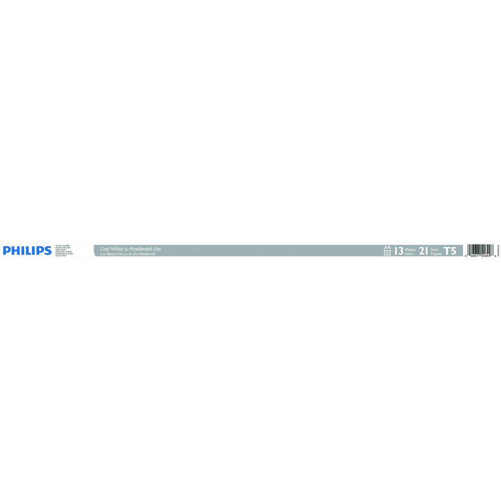 Philips 13-Watt 21 in. Linear T5 Fluorescent Tube Light Bulb Cool White (4100K) (1-Pack) 546499