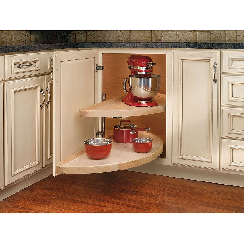 Rev-A-Shelf 4WLS882-38-570 38 In Wooden 2-Shelf Blind Corner Pull Out Organizer